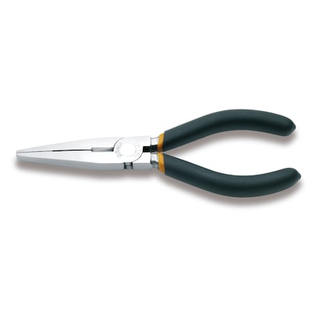 Beta 1162 Extra-Long Flat Knurled Nose Pliers, OAL 160mm, Slip-proof PVC Coated Handles 011620006